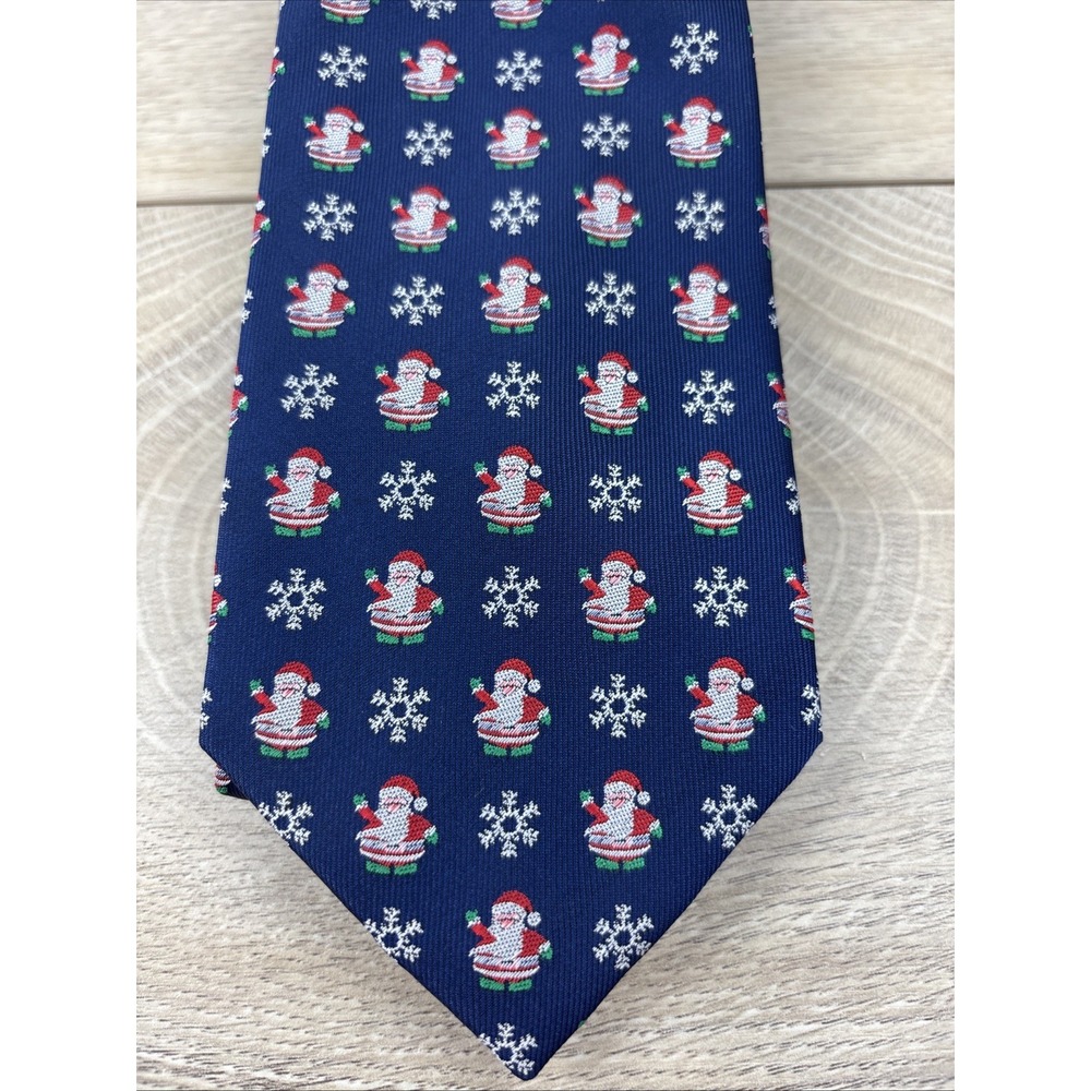 Santa Clause & Snowflake Neck-Tie Novelty Holiday Party Tie HISDERN Hand Made